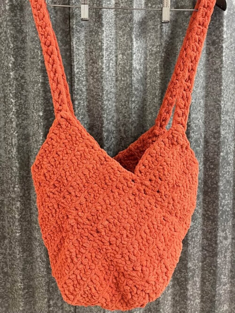 Handmade Crochet Tote Bag – Orange/Terracotta